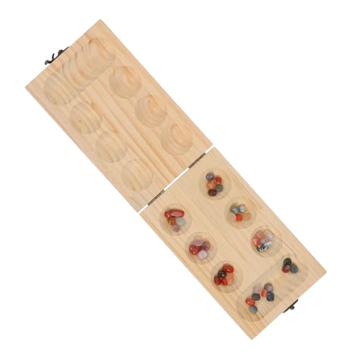 1 Satz Mancala-brettspiel Spielsachen Schachbrett Tragbares Reisebrettspiel Denkendes Puzzlespiel Mancala-Klassiker Mancala-faltbrett Trainingsschachspielzeug Mancala-Schach Holz BCOATH von BCOATH