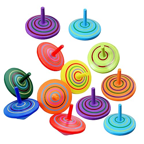 BCOATH 12st Hölzerner Kreisel Lustiges Gyroskop-Spielzeug Babyspielzeug Mit Saugnapf Spielzeug Für Kleinkinder Im Vorschulalter Pädagogisches Gyroskop Spielzeuge Kleinkind Oberteile Holz von BCOATH