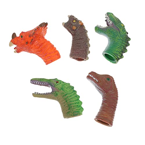 5st Handpuppenspielzeug Kopf Marionette Gehirnspielzeug Dinosaurier Handpuppen Puzzle-Spielzeug Tyrannosaurus Tierische Fingerpuppen Handpuppe Zum Geschichtenerzählen Plastik BCOATH von BCOATH