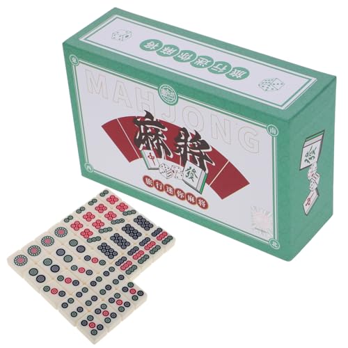 BCOATH 1 Box Mahjong Brettspiel Traditionelles Chinesisches Reisespiel Mini Mahjong Tischset Für Wohnheim Familienspiele Und Freizeitaktivitäten Inklusive Spielsteinen Und Anleitung von BCOATH