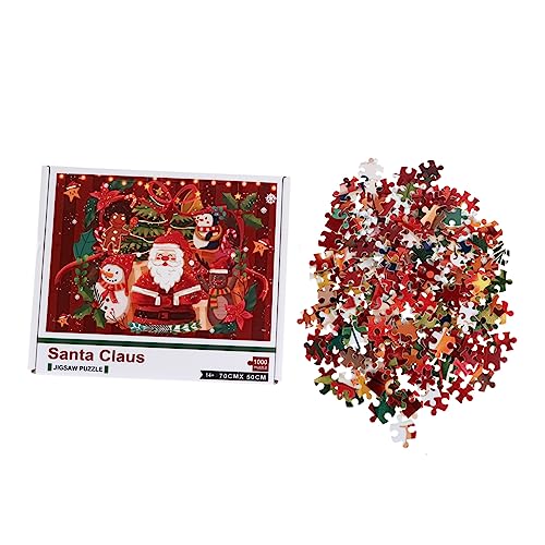 BCOATH 1 Satz 1000 Stück Weihnachtsmann-Puzzle Puzzles für Erwachsene Weihnachtsdorf-Puzzle Rätsel für Erwachsene Puzzle Christmas Kinderspielzeug Weihnachtssto Weihnachts-Cartoon-Puzzle von BCOATH