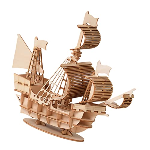 BCOATH 1 Satz 3D-Puzzles für Kinder Rätsel für Jungen Seeschiff-Puzzle Kinder Puzzle Segelschiff modellbausatz Spielzeug Holzpuzzles für Kinder kinderpuzzles aus Holz Bambus von BCOATH