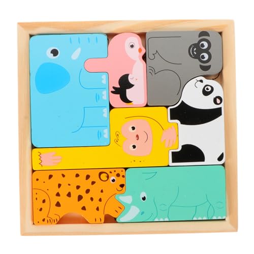 BCOATH 1 Satz 3D-tierpuzzle Tier-matching-puzzle Pädagogisches Puzzle-Spielzeug Sportspielzeug Für Babys Lernspielzeug Für Vorschulkinder Rätsel Für Lernspielzeug Für Babys Holz von BCOATH