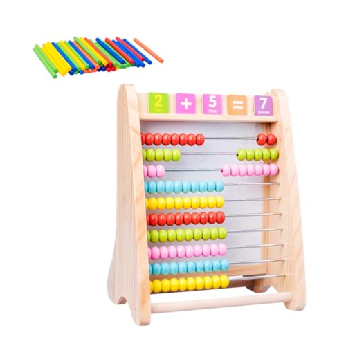 BCOATH 1 Satz Computergestell frühpädagogisches Spielzeug Malbrett Kinder schreibtafel schreib Tablet Kinder Spielzeuge kognitives Spielzeug kreatives Rechengestell hölzern Colorful von BCOATH