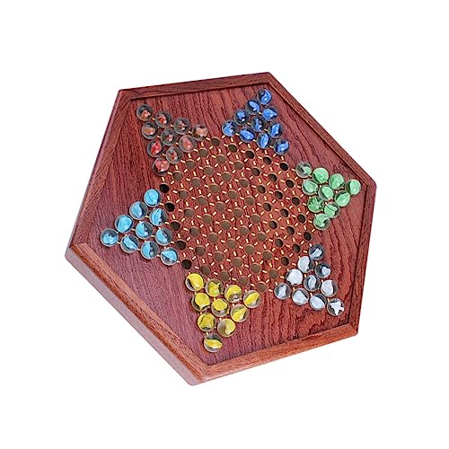 BCOATH 1 Satz Dame die chinesin Chinesisches Schach Boardgames holzspielsachen Schach-Logik-Spiel Chinesische Murmeln Puzzle Sechseck-Checker Brettspiel aus Holz hölzern Brown von BCOATH