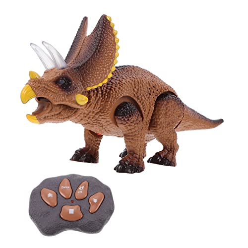 BCOATH 1 Satz Fernbedienung Dinosaurier wandelnder Triceratops Früherziehungsspielzeug Dinosaur Toy Ferngesteuerter Dino Triceratops-Modell Dinosaurier Spielzeug Plastik Brown von BCOATH