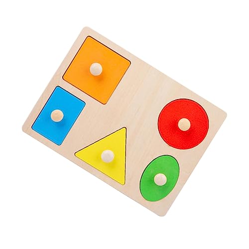 BCOATH 1 Satz Geometrie-Puzzle Spielzeug für Kinder Denksportaufgaben für Kinder Puzzle für Kleinkinder rätselbuch Kinder kinderpuzzle Geometrie Spielzeug Regenbogen-Bausteine Holz von BCOATH