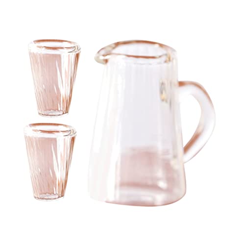 BCOATH 1 Satz Gewellte Teetasse Aus Glas Kleine Teetasse Zarter Mini-teekessel Entzückende Miniatur-teetasse Mini-teekessel-Modell Mini- Mini-teetassen-Dekoration Mini-hauszubehör von BCOATH