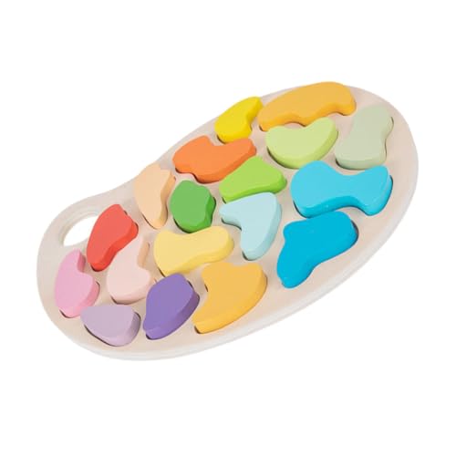 BCOATH 1 Satz Holz Palette Rätsel für Kinder Montessori-Puzzle für Kleinkinder Kinder Puzzle rätselbuch Kinder Kleinkindspielzeug Puzzlematte Farberkennungsspielzeug Kinderspielzeug von BCOATH