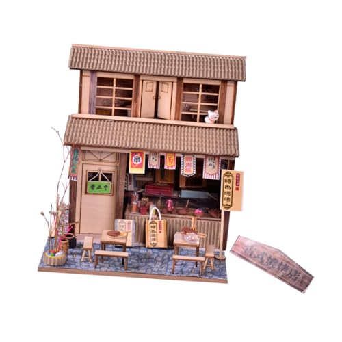 BCOATH 1 Satz Kabinenmodell Rätsel Mini-Spielzeug puppenhaus bausatz selber Machen winziges -Kit Spielzeuge Kinder rätsel Puzzle-Spielzeug für Kinder Puzzle-Modell aus Holz Brown von BCOATH