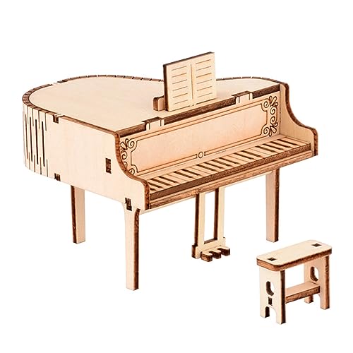 BCOATH 1 Satz Klavier Spieluhr 3D-Klavier-Puzzle-Musical DIY Bastelspielzeug Musikalisches Spielzeug Klavierpuzzle Musikspielzeug Für Kinder Klavier Für Kinder Rätsel Spielzeuge Hölzern von BCOATH