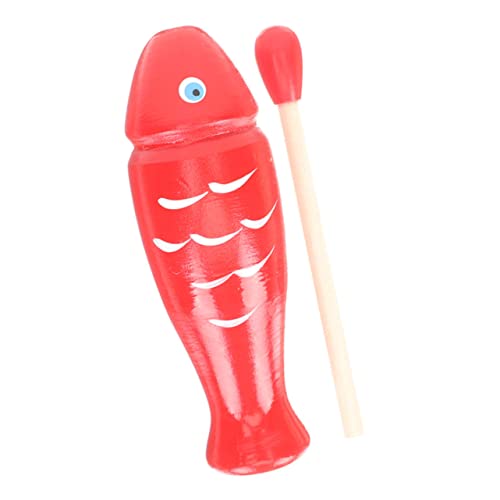 BCOATH 1 Satz Kleiner Fisch Aus Holz Guiro Musikspielzeug Für Babys -Instrumente Lernspielzeug Kinder-Instrument-Spielzeug Bildungsspielzeug Fischschaber-Instrument Hölzern Rot von BCOATH