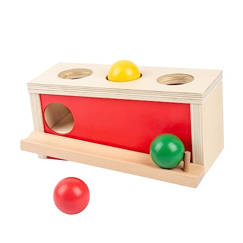 BCOATH 1 Satz Klopfen Sie Den Ball Gehirnspielzeug Lernspielzeug Für Kinder Kleinkindspielzeug Hand-Auge-koordinationsspielzeug Press-trainingsspielzeug Kinderspielzeug Hölzern Rot von BCOATH