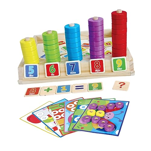 BCOATH 1 Satz Lustiges Puzzle Zählt Stapelspielzeug Montessori Zählen Spielzeug Passendes Spielzeug Holzbausteine Spielzeug Blockieren Kinderspielzeug Bausteinspielzeug Hölzern von BCOATH