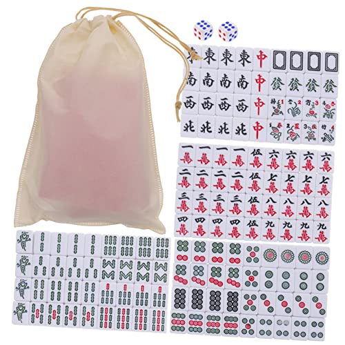 BCOATH 1 Satz Mini-Mahjong Tragbares Schachbrett Lustige Mahjong-spielzeuge Mini-Spielzeug Reise Tischspiel Mahjong Traditionelles Chinesisches Versionsspiel Mahjong-kit Melamin von BCOATH