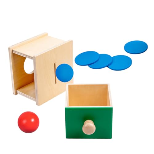 BCOATH 1 Satz Münzbox Sensorisches Spielzeug Motorik-trainingsspielzeug Ballspielzeug Spielzeug Für Kleinkinder Spielzeug Für Babys Von 6-12 Monaten Kognitives Spielzeug Holz von BCOATH