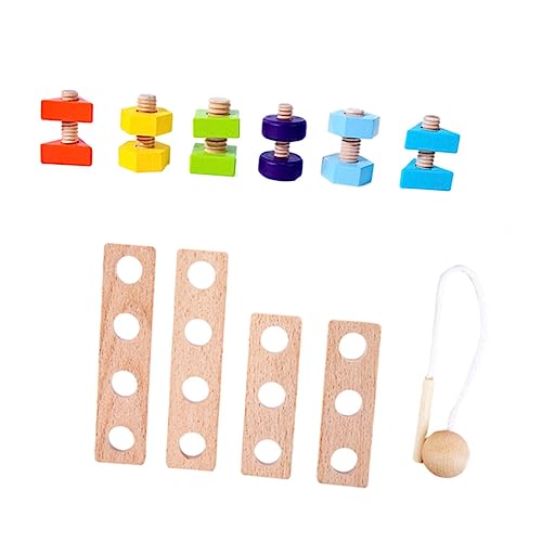 BCOATH 1 Satz Nuss Spielzeug farbige Streichhölzer Puzzle-Spielzeug DIY-Konstruktionsspielzeug Kinder basteln Kinder Puzzle Manuelle Gehirnspielzeuge Schraube Spielbrett hölzern Colorful von BCOATH