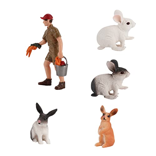 BCOATH 1 Satz Nutztier-Ornamente Osterhasenfiguren Osterei-Spielzeug Hasenfigur Spielzeug Hasenstatuen Wohnkultur Künstliches para Mini-Tiere-Figur Miniatur-Tier-Ornament Minihase PVC von BCOATH