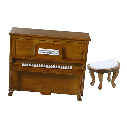 BCOATH 1 Satz Puppenhaus Klavier Miniatur-Musikinstrumente Schemel Miniklavier für Puppe Mini-Hausmöbel bastelzeug miniaturfiguren Mini- -Musikinstrument puppenhaus zubehör Mini Holz von BCOATH