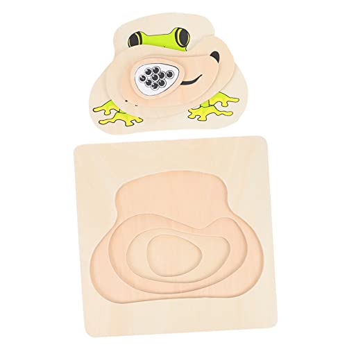 BCOATH 1 Satz Puzzle Aufwachsen Puzzle-Spielzeug Pädagogische Rätsel Für Kinder Cartoon-Puzzle Kognitives Lernspielzeug Simulation Von Tierrätseln Lernspielzeug Für Frosch-Puzzle Hölzern von BCOATH