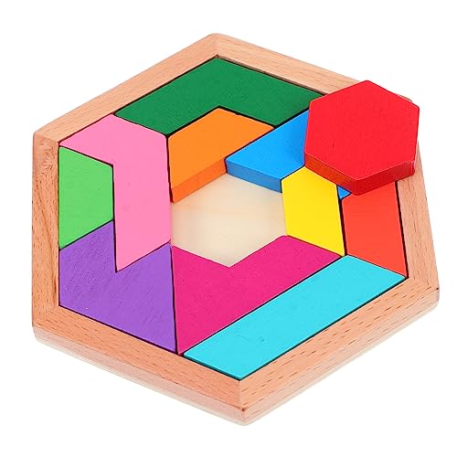 BCOATH 1 Satz Puzzle-Bausteine Tangram-Puzzles für Erwachsene Tangram-Rätsel für Kinder rätsel holzpuzzle Tangram Mind Game Rätsel für Erwachsene Spielzeug Sechseck-Puzzle Lustiges Puzzle von BCOATH