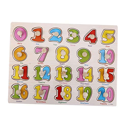 BCOATH 1 Satz Puzzle Rätsel Zum Frühen Lernen Kinderrätsel Spielzeug Zahlenrätsel Für Kinder Colorful Hölzern von BCOATH