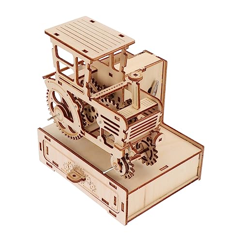 BCOATH 1 Satz Spieluhr Aus Holz Traktorspielzeug Lernspielzeug Für Kinder Mähdrescher Modell Bausatz Kinderrätsel Kinderpuzzle Puzzle-Spielzeug 3D-Puzzle Zusammenbauen Hölzern Brown von BCOATH