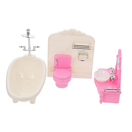 BCOATH 1 Satz WC-Badzubehör Miniatur-Hausmöbel Mini-Toilette Mini-Badmöbel Waschbecken wanne Spielzeug für Kinder kinderspielzeug Toys puppenhaus zubehör Mini Mini-Hausmöbel Plastik von BCOATH