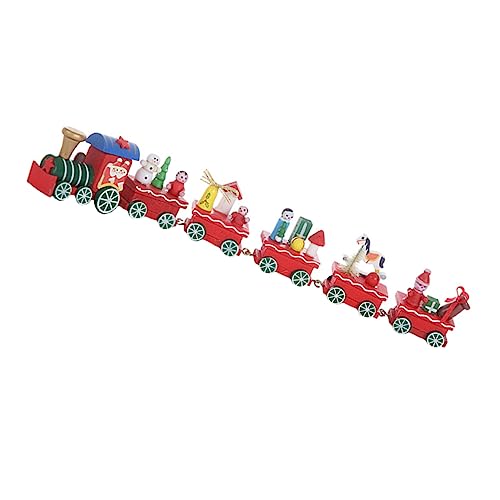 BCOATH 1 Satz Weihnachts Zug Ornamente Zugdekor Zug-Statue Eisenbahn-spielset 2000er Partydekoration Figuren Trainieren Hölzerner Zug Weihnachtszug Zug Dekor Holz von BCOATH