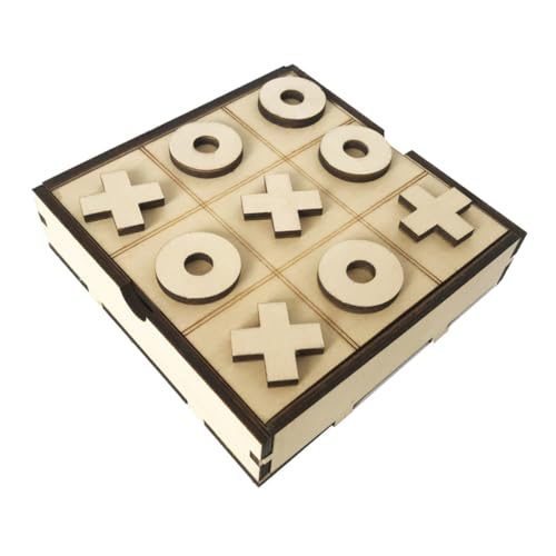 BCOATH 1 Satz Xo Schach Xo Familienspiele Kleinkindblöcke Eltern-Kind-Spielzeug Spielzeuge Sportspielzeug Für Kleinkinder Tic-Toe-brettspiel Zehenbrett Kleinkindspielzeug Lindensperrholz von BCOATH