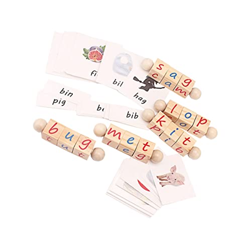 BCOATH 1 Satz Zauberwürfel des Alphabets buchstabenspiele für Kinder kinderpuzzle Gehirnspielzeug pädagogisches Spielzeug Rätsel puzzlekleber Buchstabenblock aus Holz blockiert Spielzeug von BCOATH