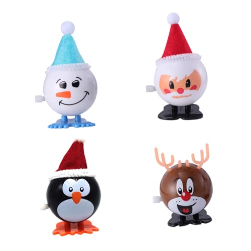 BCOATH 1 Set 4 Stück Weihnachts Aufziehspielzeug Weihnachtsspielzeug Schneemann Spielzeug Elch Aufziehspielzeug Pinguin Spielzeug von BCOATH