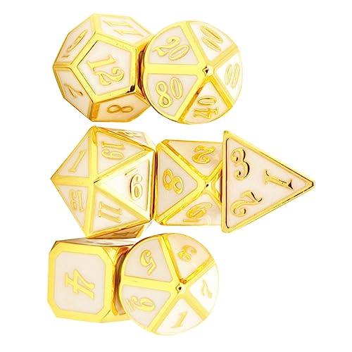 BCOATH 1 Set 7 Stück Metallwürfel Partyspiel Facettierte Würfel 7 Stück Würfelspiel RPG Spiele Würfel Polyedrische Würfel Legierungswürfel Brettspiele Mdice Unterhaltungswürfel von BCOATH