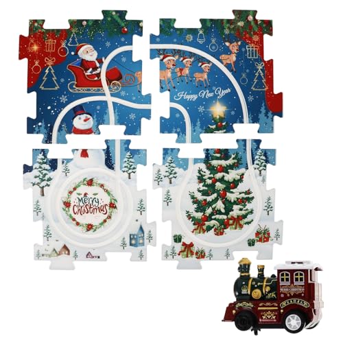 BCOATH 1 Set DIY Weihnachten Zug Puzzle Track Spielzeug Für Kinder Cartoon Elektrische Zug Weihnachten Spielzeug Schiene Puzzle Bord Keine Batterie von BCOATH