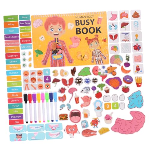 BCOATH 1 Set Früherziehung Ruhiges Buch Kinder Beschäftigt Buch Kinderzimmeraufkleber Buch Kinderaufkleber Buchthema Aufkleber Buch Kleinkinder Lernbuch Wanddekoration von BCOATH