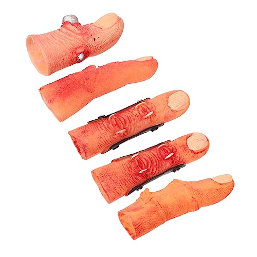 BCOATH 1 Set Halloween Handschuhe Mit Abgetrennten Fingern Halloween Cosplay Party Requisiten Fingerstand Gefälschter Finger Realistische Blutige Finger Falscher Finger von BCOATH