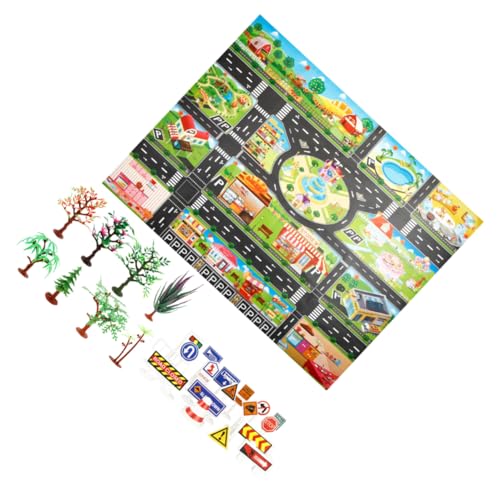 BCOATH 1 Set Kinderspielhaus Spielzeug Spielmatte Puzzlematte Ineinandergreifende Fußmatten Krabbelmatte Vorgeben Spielzeug Bodenmatte Verkehrskarte Plat Matte von BCOATH