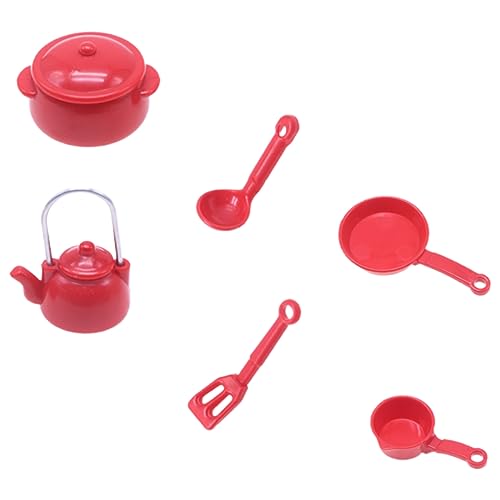 BCOATH 1 Set Mini- -küchen-Requisiten, Miniatur-küchenutensilien, Modell, Wasserkocher, Töpfe, Utensilien von BCOATH