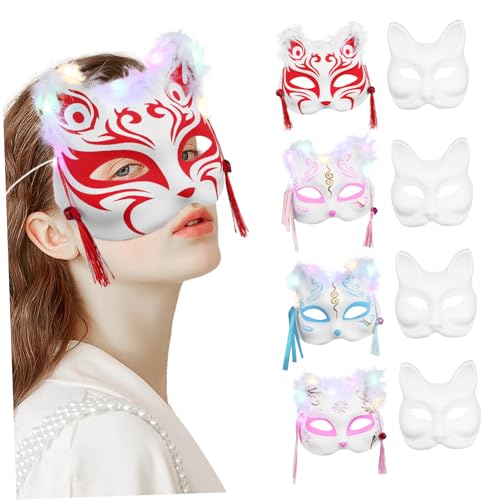 BCOATH 1 Set Tier DIY Zubehör Kostüm Party Leere Maskerade Masken Halloween Fuchs Cosplay von BCOATH