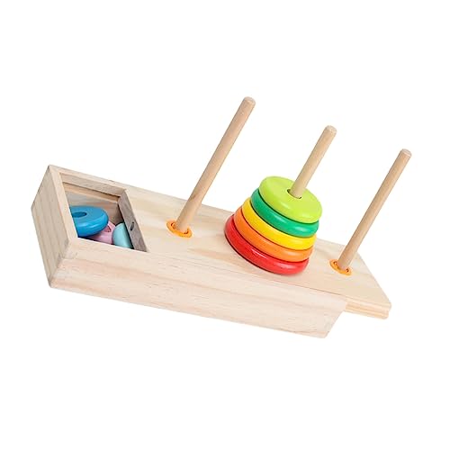 BCOATH 1 Set Turm Von Hanoi Spielzeug Spielzeug Kinderspielzeug Stapelturm Formsortierer Stapelspielzeug Geometrischer Stapler Sensorisches Spielzeug Bunt Aus Holz von BCOATH