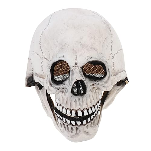 BCOATH 1 Stk Schädelmaske Rollenspielkostüm Halloween-Maskerade Cosplay-Kostüm halloween costume halloween kleidung schreckliche Halloween-Maske Gruselige Skelettmaske Emulsion Weiß von BCOATH