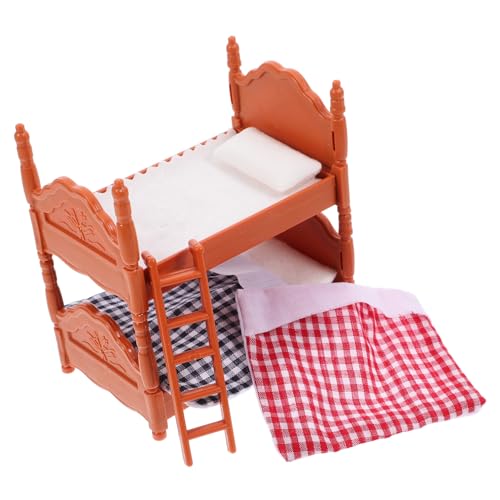 BCOATH 1 Stück Kreatives Mini Doppelbett Für Puppen Langlebiges Simulationsbett Aus Praktisches Etagenbett Für Puppenhaus Ideal Spielzeugmöbel Für Kinder von BCOATH