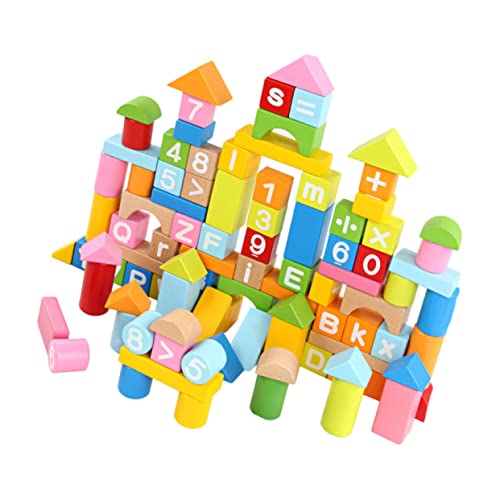 BCOATH 100St Bausteine Puzzles für Kinder Kinderrätsel Kinderspielzeug Spielzeug für Kleinkinder Kinder Puzzle Babyblöcke Kinder blockieren Kognitionsspielzeug für Kinder hölzern von BCOATH