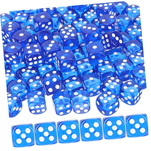 BCOATH 100st Partyzubehör Zahlenwürfel Unterhaltungswürfel Spielwürfel Mit Quadratischen Ecken Durchscheinende Farben Würfel Spiel Würfel Spielwürfel Requisiten Lustiges Spiel Blue Acryl von BCOATH