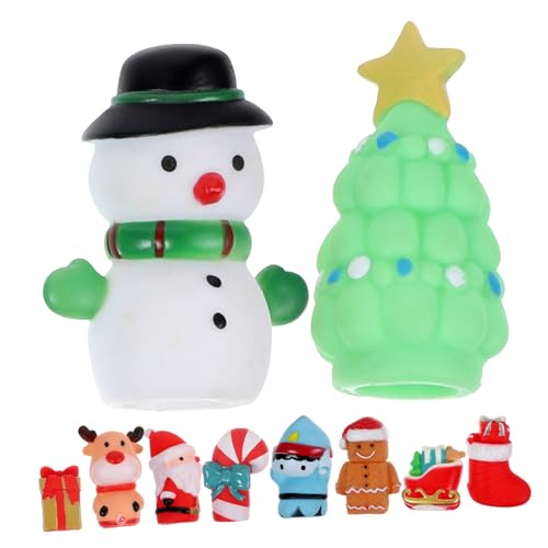 BCOATH 10St Weihnachts- Weihnachtsstrumpffüller Gefälligkeiten für Weihnachtsfeiern Weihnachts Figuren weihnachtsfigur Spielzeug Fingerpuppen Fingerpuppe für Kinder Vinyl von BCOATH