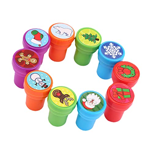 BCOATH 10st Kinderstempel Weihnachtsspielzeug Gefallen Weihnachtlicher Selbsttintenstempel Partyzubehör Für Kinder Weihnachtsgeschenktüte Spielzeug Krippenspielzeug Für Kinder Plastik von BCOATH