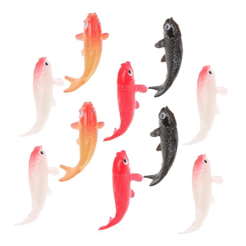 BCOATH 10st Puppenhaus-Modell Mini-karpfenfiguren Miniatur-koi-Fisch-Statue Winzige Goldfischfiguren Aquariumdekoration Puppenhaus-koi-Fisch Miniatur-koi-Fische Feengartentier Plastik von BCOATH