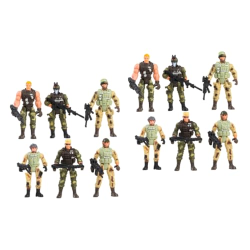 BCOATH 12 STK Militärsoldatenmodell Spielzeug Toys Armee Spielzeug Jungen Kinderspielzeug Desktop-Soldatenstatuen Soldatenmodellspielzeug Soldatenfiguren Plastik Green von BCOATH