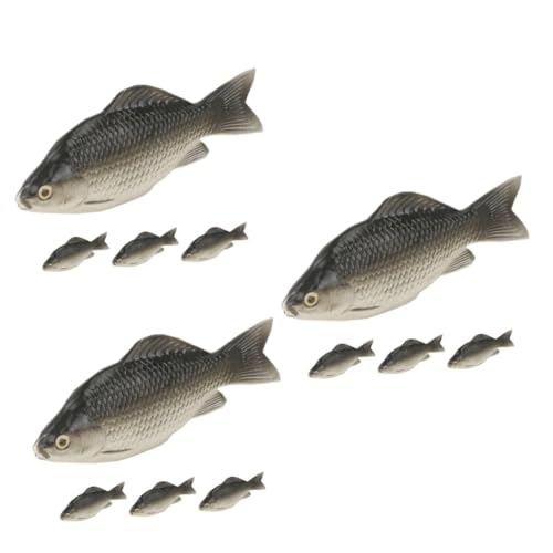 BCOATH 12 STK Simulation von Schaumfischen Party-Display-Fische Meerestierfiguren Fischkuchendeckel künstliche Fische Tiere Figuren simulierter Fisch Simulation Tierfigur Dark Grey von BCOATH