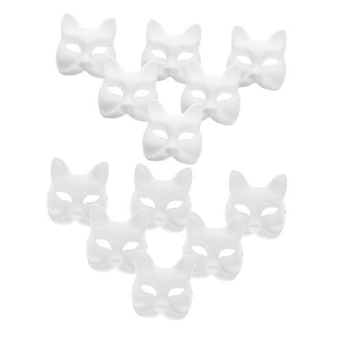 BCOATH 12 Stück Teiliges DIY Papiermasken zum Bemalen Halbgesichtige Katzen Fuchs-masken Kreative Bastelmaske für Halloween Karneval Kindergeburtstag Kostümierte Party und Cosplay BCOATH 12 Stück Teiliges DIY Papiermasken zum Bemalen Halbgesichtige Katzen Fuchs-masken Kreative Bastelmaske für Halloween Karneval Kindergeburtstag Kostümierte Party und Cosplay von BCOATH